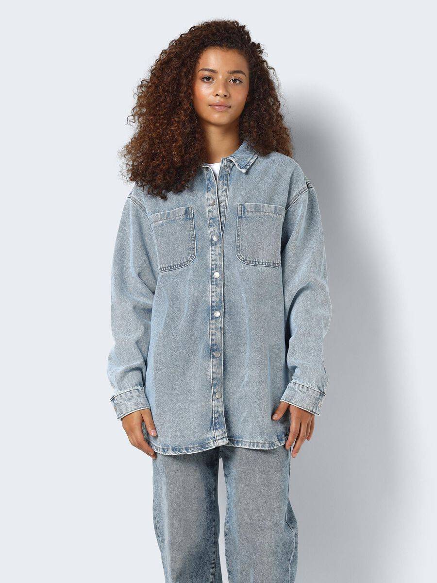 EMP "NMalva L/S Denim Shacket AZ352LB NOOS" Jeanshemd Hellblau Von Noisy May