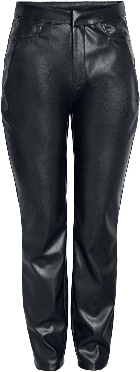 EMP "NMAndy Moni PU HW Ankle Pants" Kunstlederhose schwarz von Noisy May