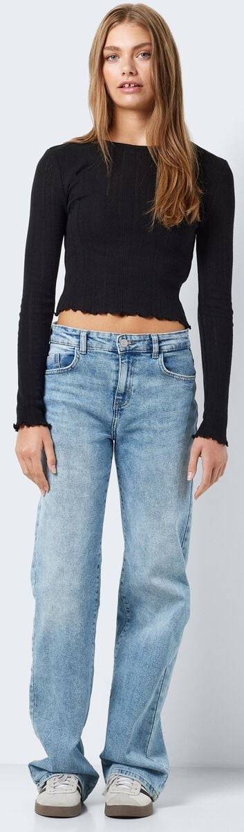 EMP "NMJudy L/S Babylock Detail Top FWD NOOS" Strickpullover Schwarz Von Noisy May