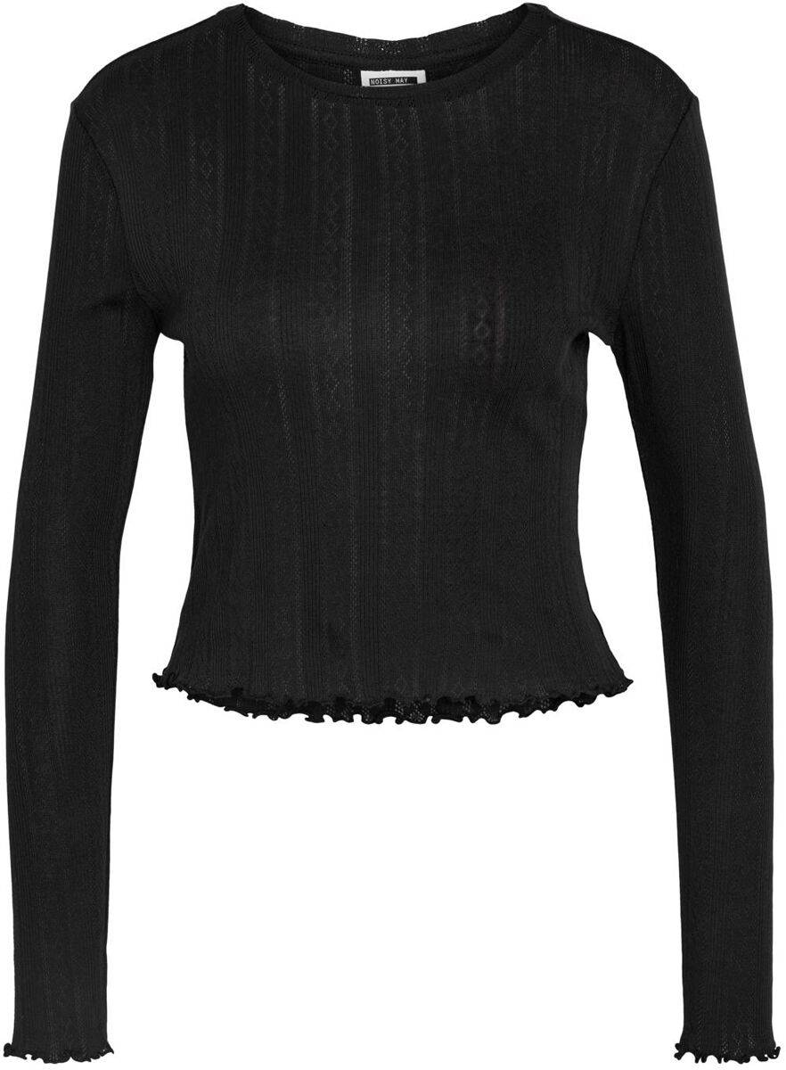EMP "NMJudy L/S Babylock Detail Top FWD NOOS" Strickpullover schwarz von Noisy May