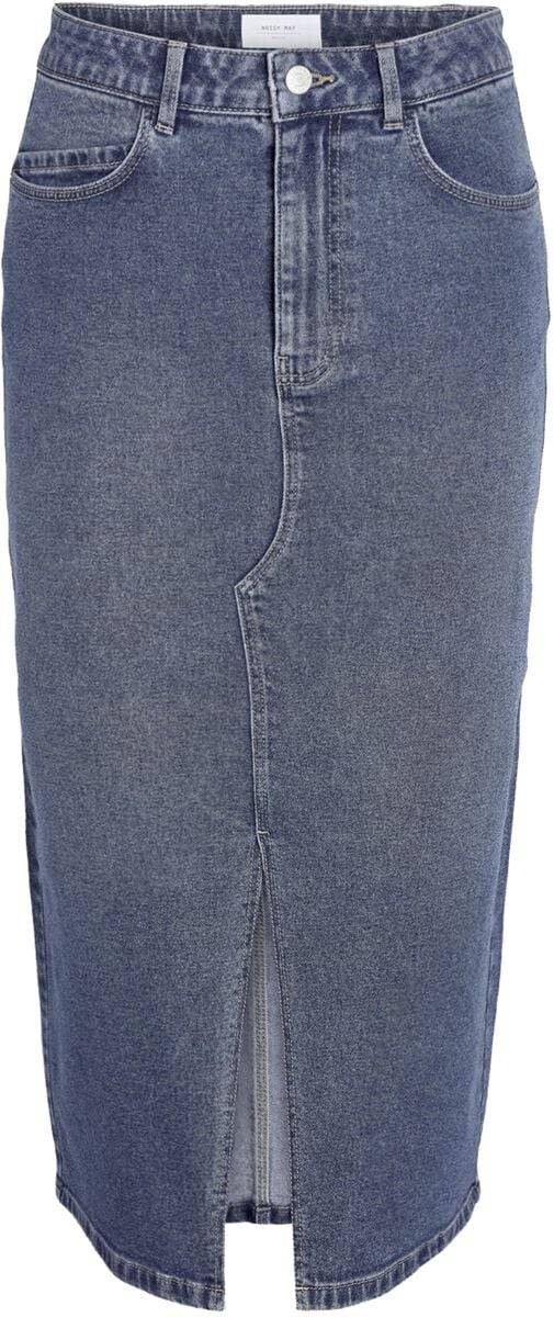 EMP "NMKath NW Slit Midi Skirt VI478BL NOOS" Mittellanger Rock blau von Noisy May