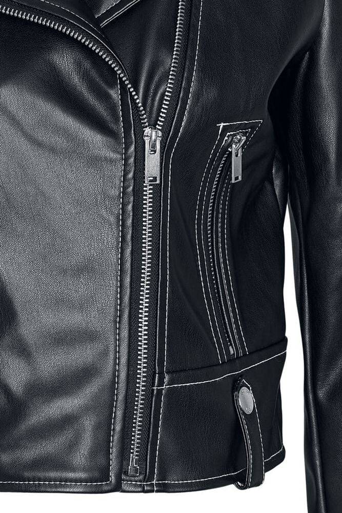 EMP "NMLuke Paulina Biker Jacket" Kunstlederjacke Schwarz Von Noisy May