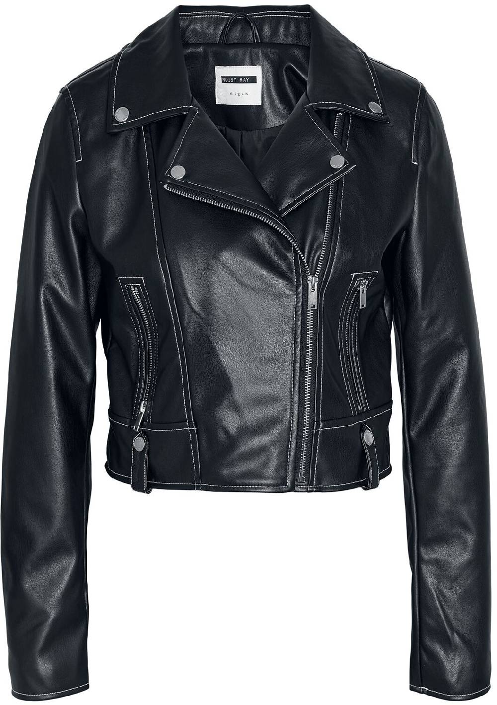 EMP "NMLuke Paulina Biker Jacket" Kunstlederjacke schwarz von Noisy May