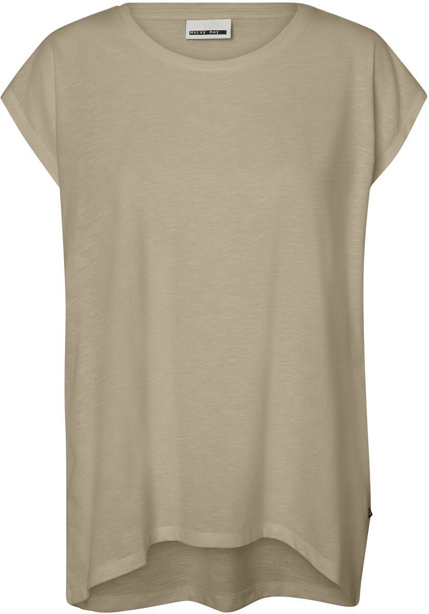 EMP "NMMathilde S/S Loose Long Top FWD NOOS" T-Shirt beige von Noisy May