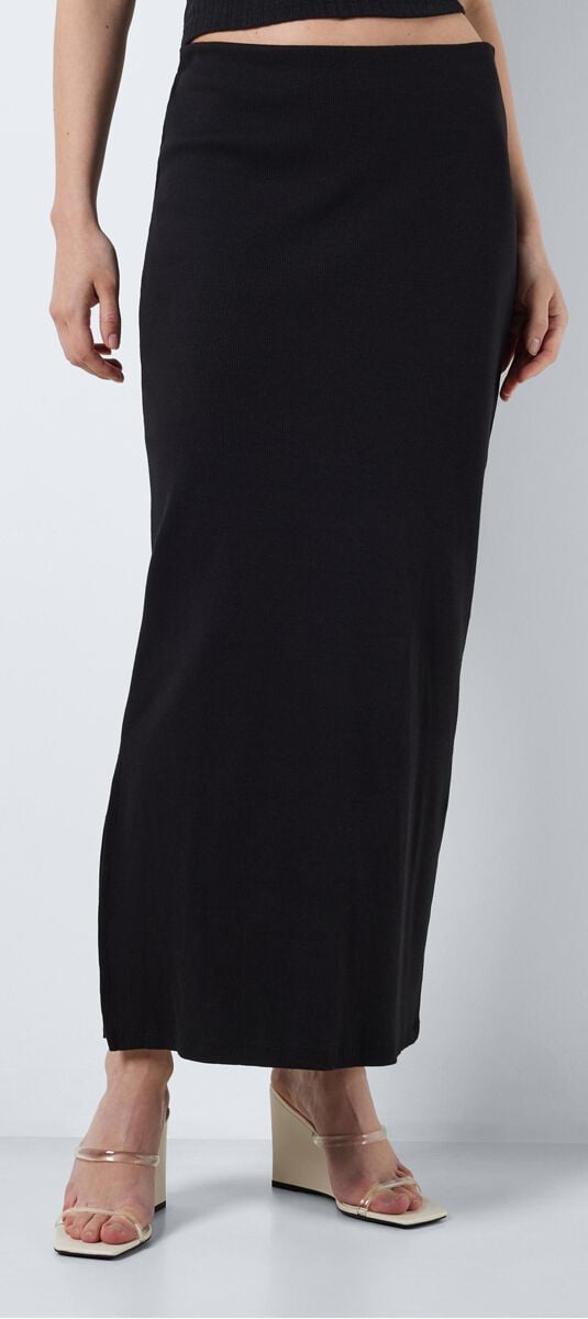 EMP "NMMaya HW Ankle Length Skirt NOOS" Langer Rock Schwarz Von Noisy May