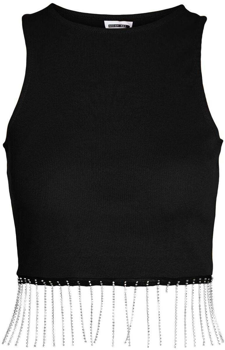 EMP "NMMaya S/L Simili Fringe Top" Top schwarz von Noisy May