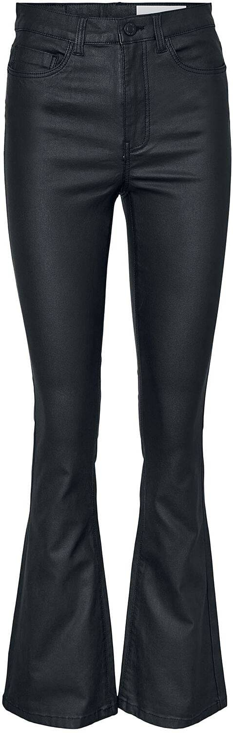 EMP "NMSallie High Waist Flare Coated Pants" Kunstlederhose schwarz von Noisy May