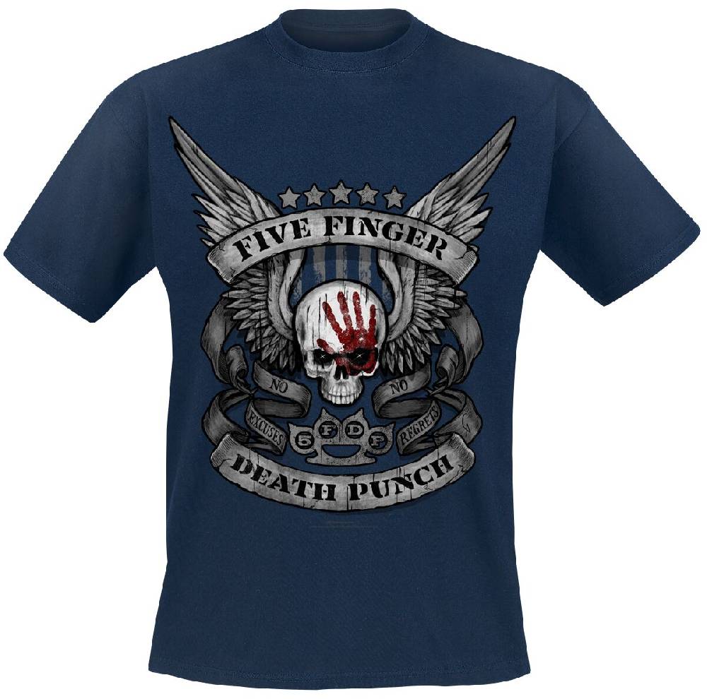 EMP "No Regrets" T-Shirt navy von Five Finger Death Punch