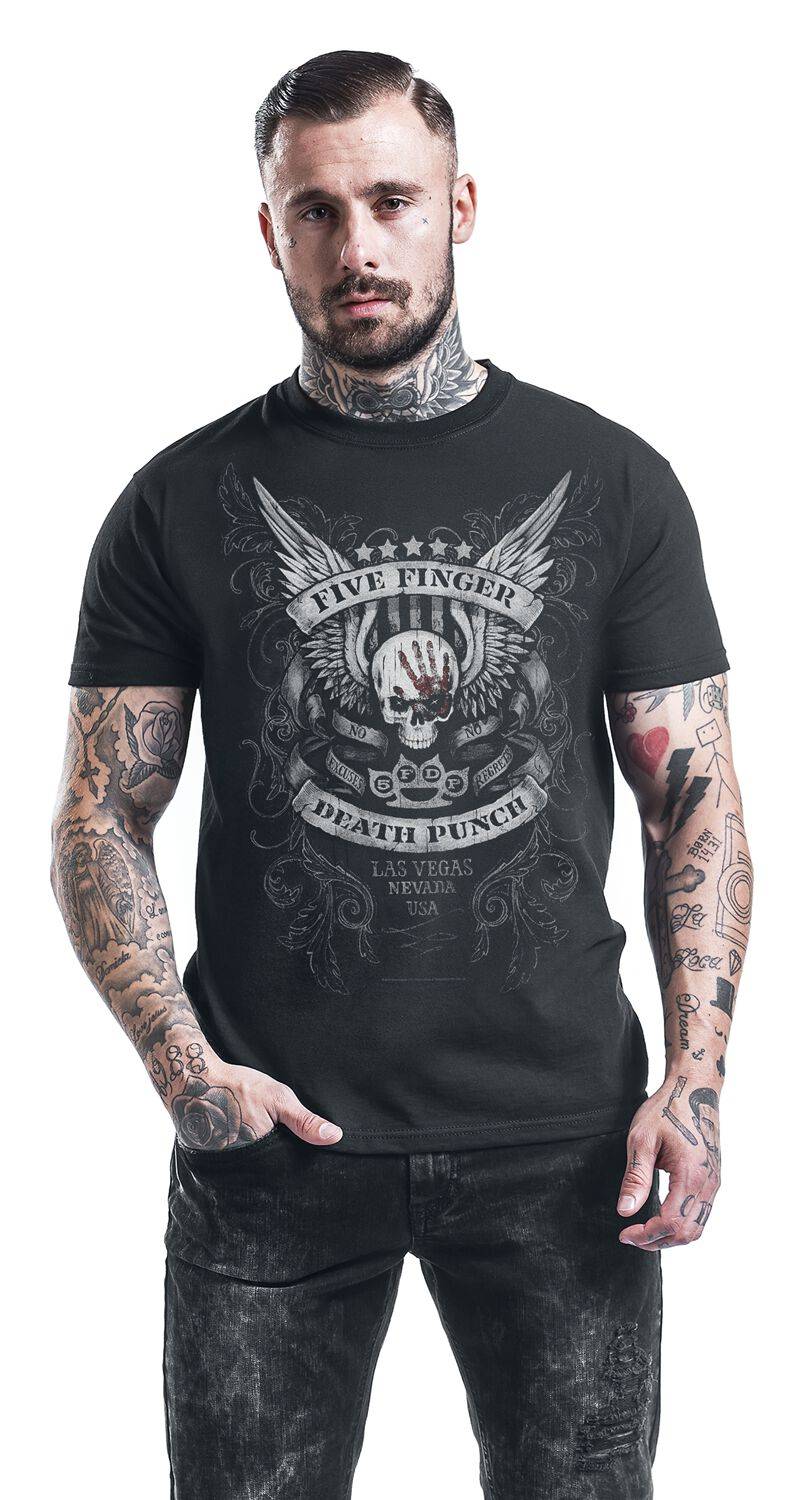 EMP "No Regrets" T-Shirt Schwarz Von Five Finger Death Punch