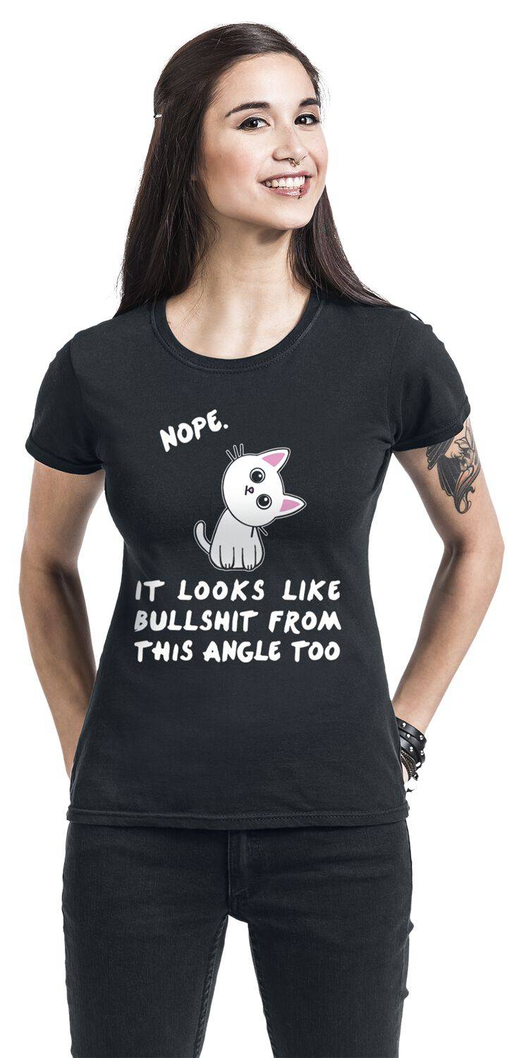 EMP "Nope. It Looks Like Bullshit From This Angle Too" T-Shirt Schwarz Von Tierisch