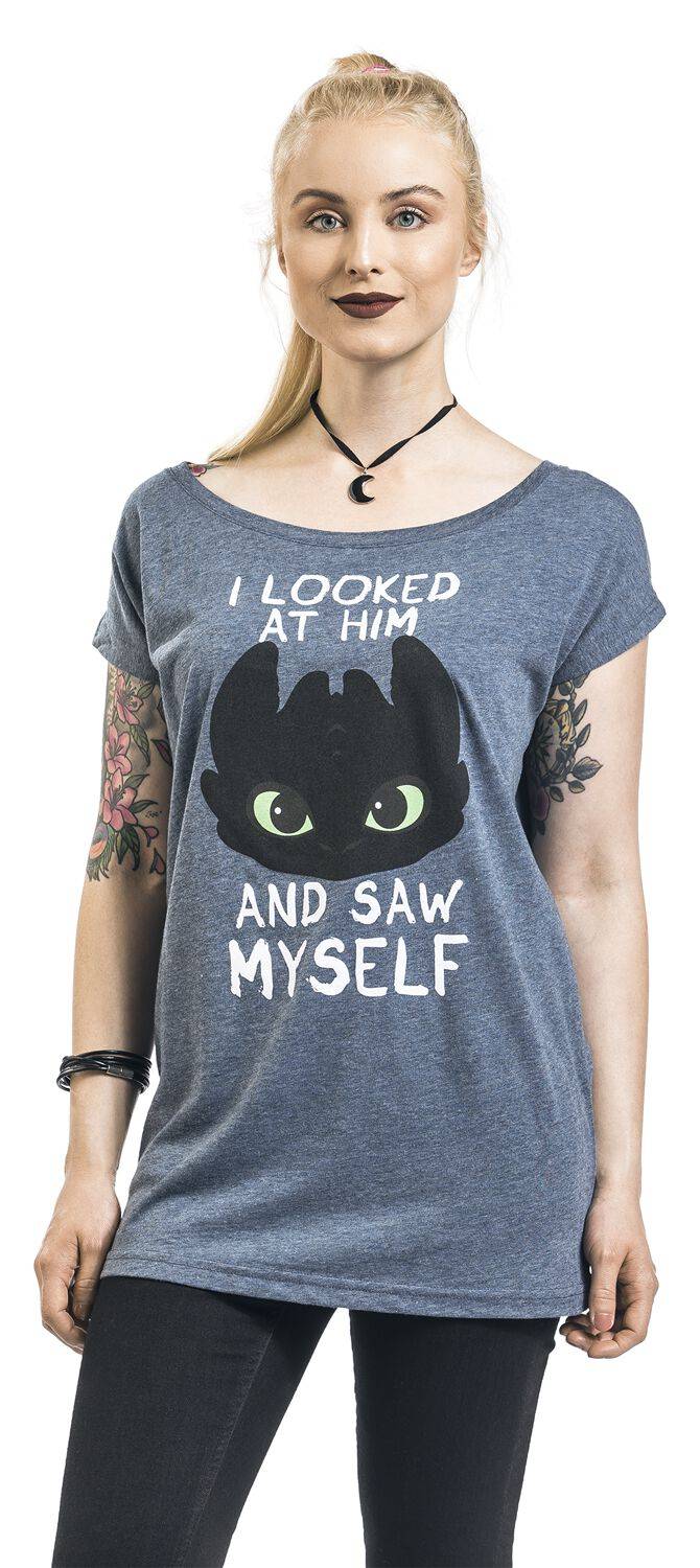 EMP "Ohnezahn - Myself" T-Shirt Blau Meliert Von Drachenzähmen Leicht Gemacht