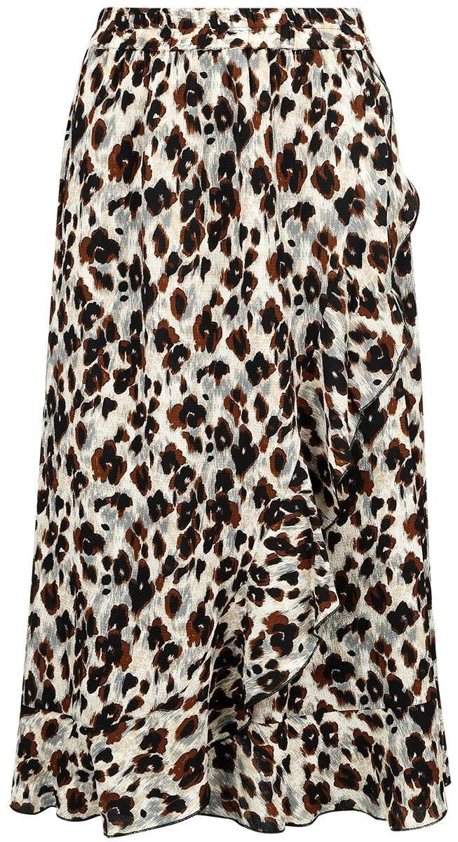 EMP "Onlcarly Flounce Long Skirt WVN NOOS" Mittellanger Rock leopard von Only