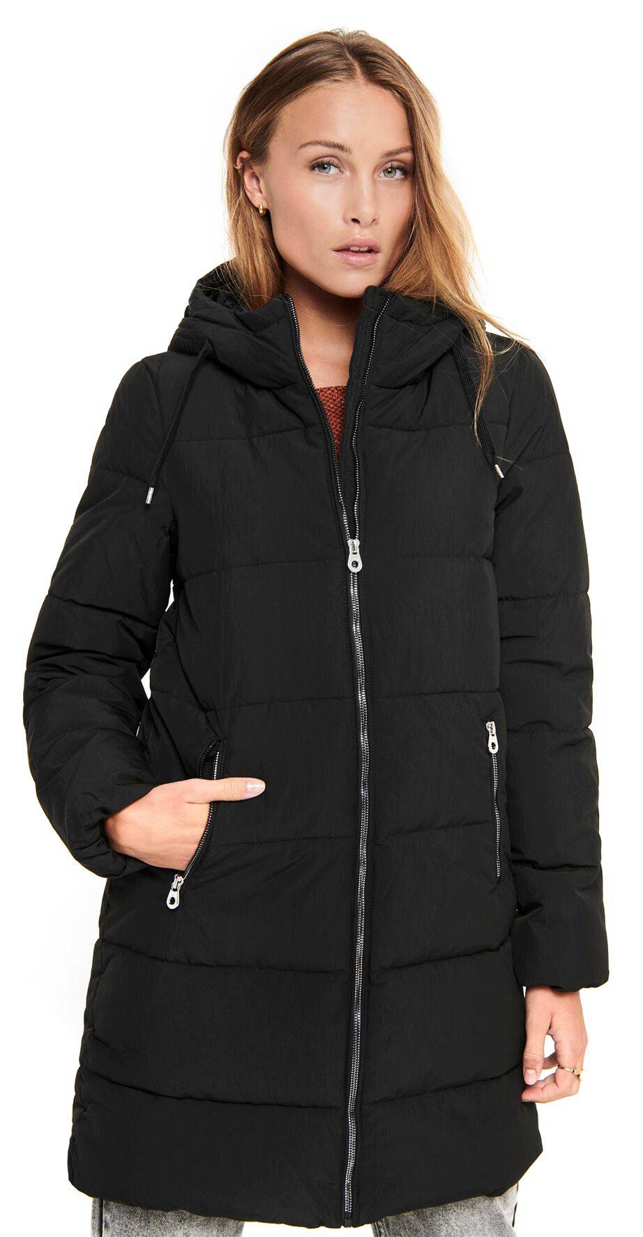 EMP "ONLDolly Long Puffer Coat" Mantel Schwarz Von Only