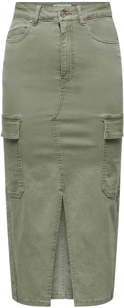 EMP "Onllola HW Cargo Long Slit Skirt NOOS" Langer Rock oliv von Only