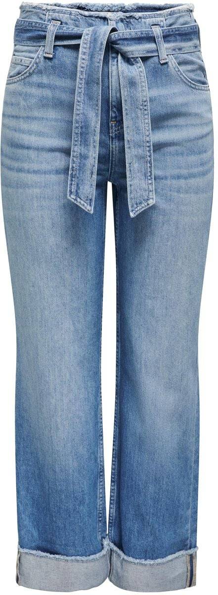 EMP "Onlmaddie Ex HW Wide Belt Fold UP DNM" Jeans blau von Only