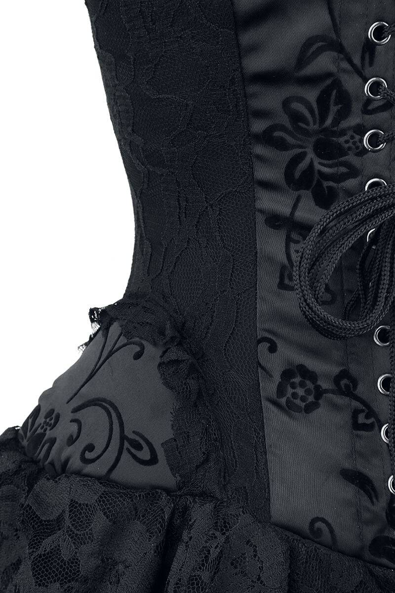 EMP "Ophelie Dress" Langes Kleid Schwarz Von Burleska