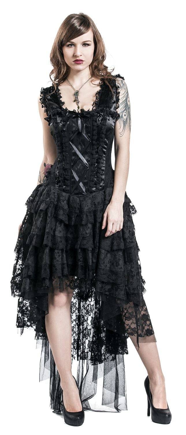 EMP "Ophelie Dress" Langes Kleid schwarz von Burleska