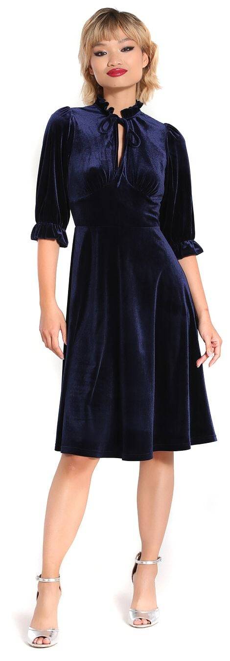 EMP "Orion Dress" Mittellanges Kleid Blau Von Hell Bunny