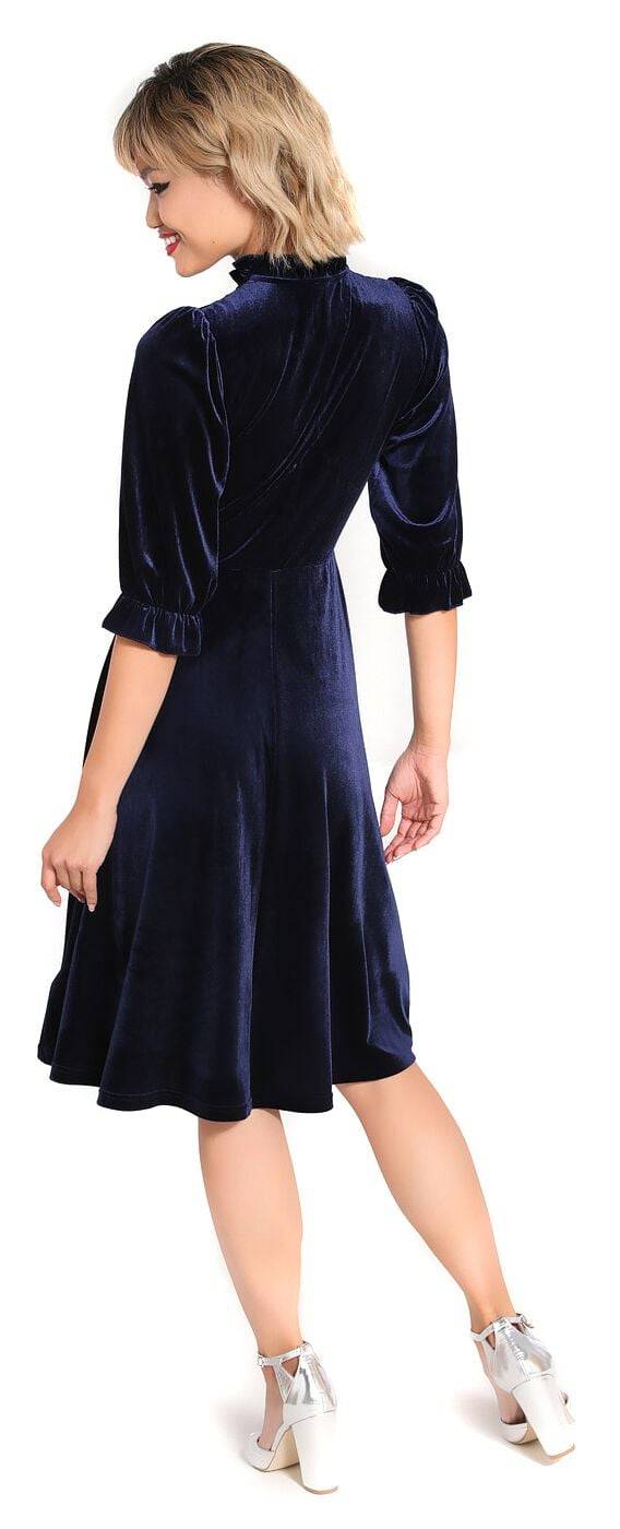 EMP "Orion Dress" Mittellanges Kleid Blau Von Hell Bunny
