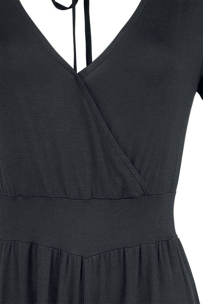 EMP "Overlay Back Knotted Short Jump Suit" Jumpsuit Schwarz Von Forplay