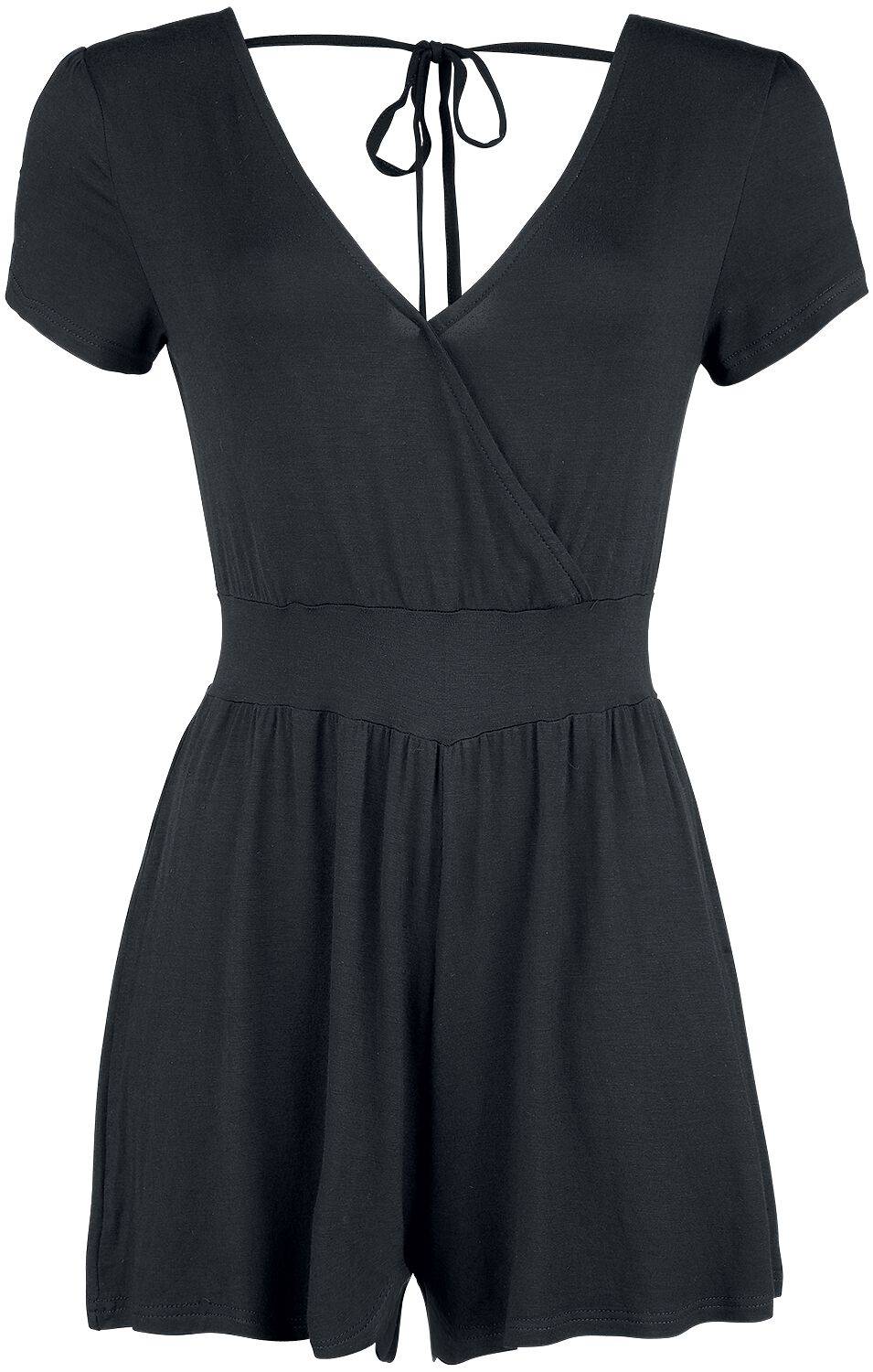 EMP "Overlay Back Knotted Short Jump Suit" Jumpsuit schwarz von Forplay