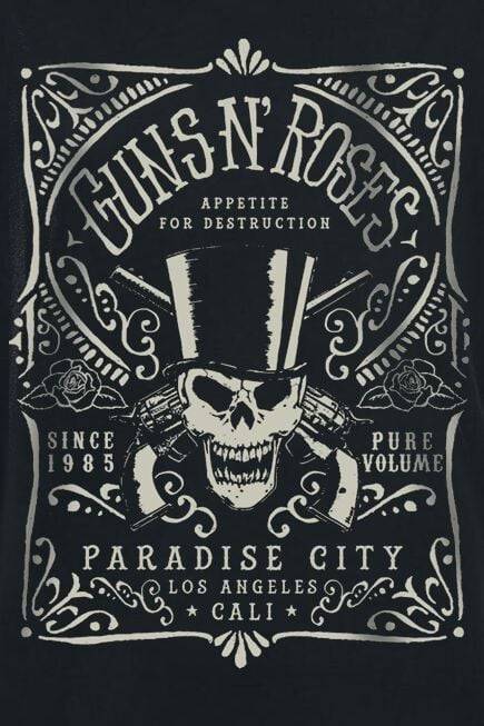 EMP "Paradise City Label" T-Shirt Schwarz Von Guns N' Roses