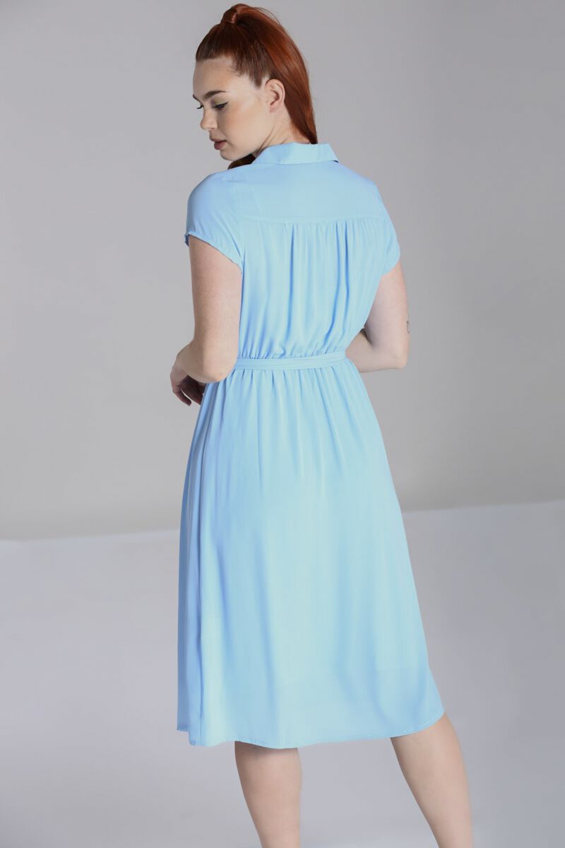 EMP "Pearl Dress" Mittellanges Kleid Blau Von Hell Bunny