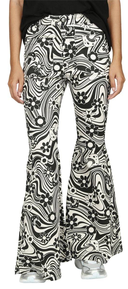 EMP "Penny Trousers" Stoffhose Beige/schwarz Von Hell Bunny
