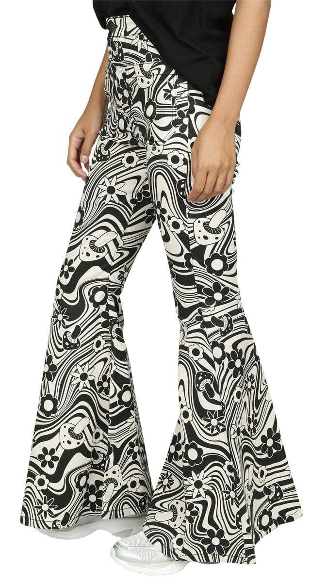 EMP "Penny Trousers" Stoffhose Beige/schwarz Von Hell Bunny