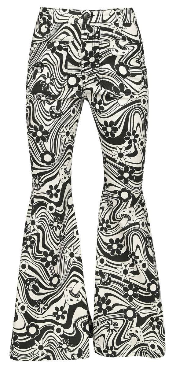 EMP "Penny Trousers" Stoffhose beige/schwarz von Hell Bunny