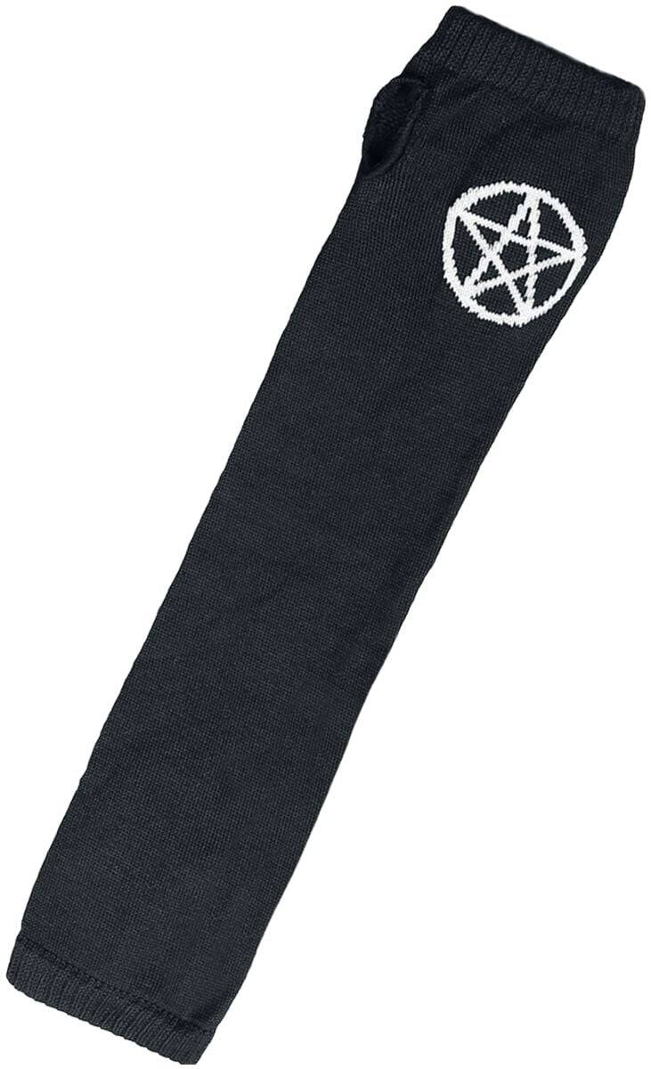 EMP "Pentagram Gloves" Stulpen Schwarz/weiß Von Pamela Mann