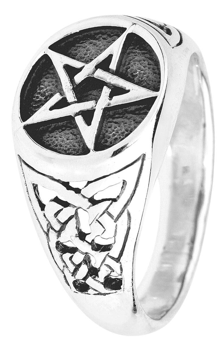 EMP "Pentagram" Ring silberfarben von etNox hard and heavy