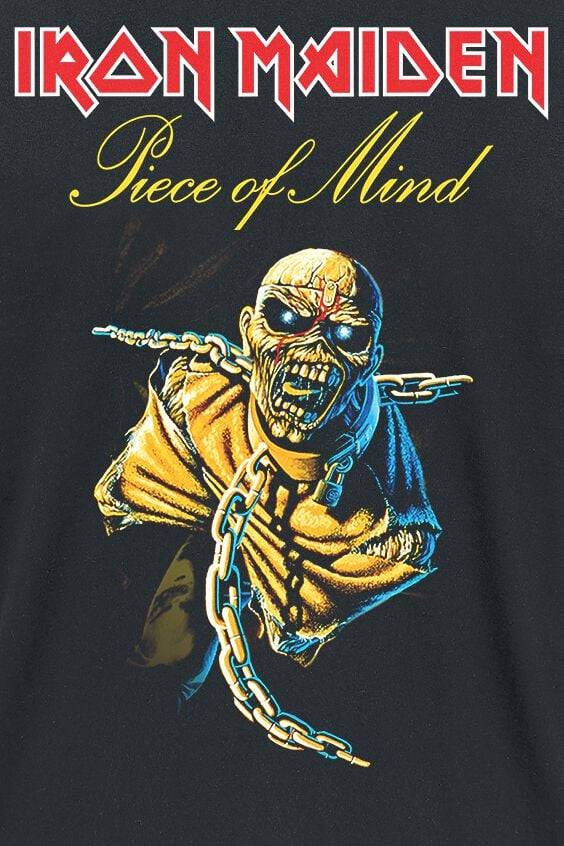EMP "Piece Of Mind Tracklist" T-Shirt Schwarz Von Iron Maiden