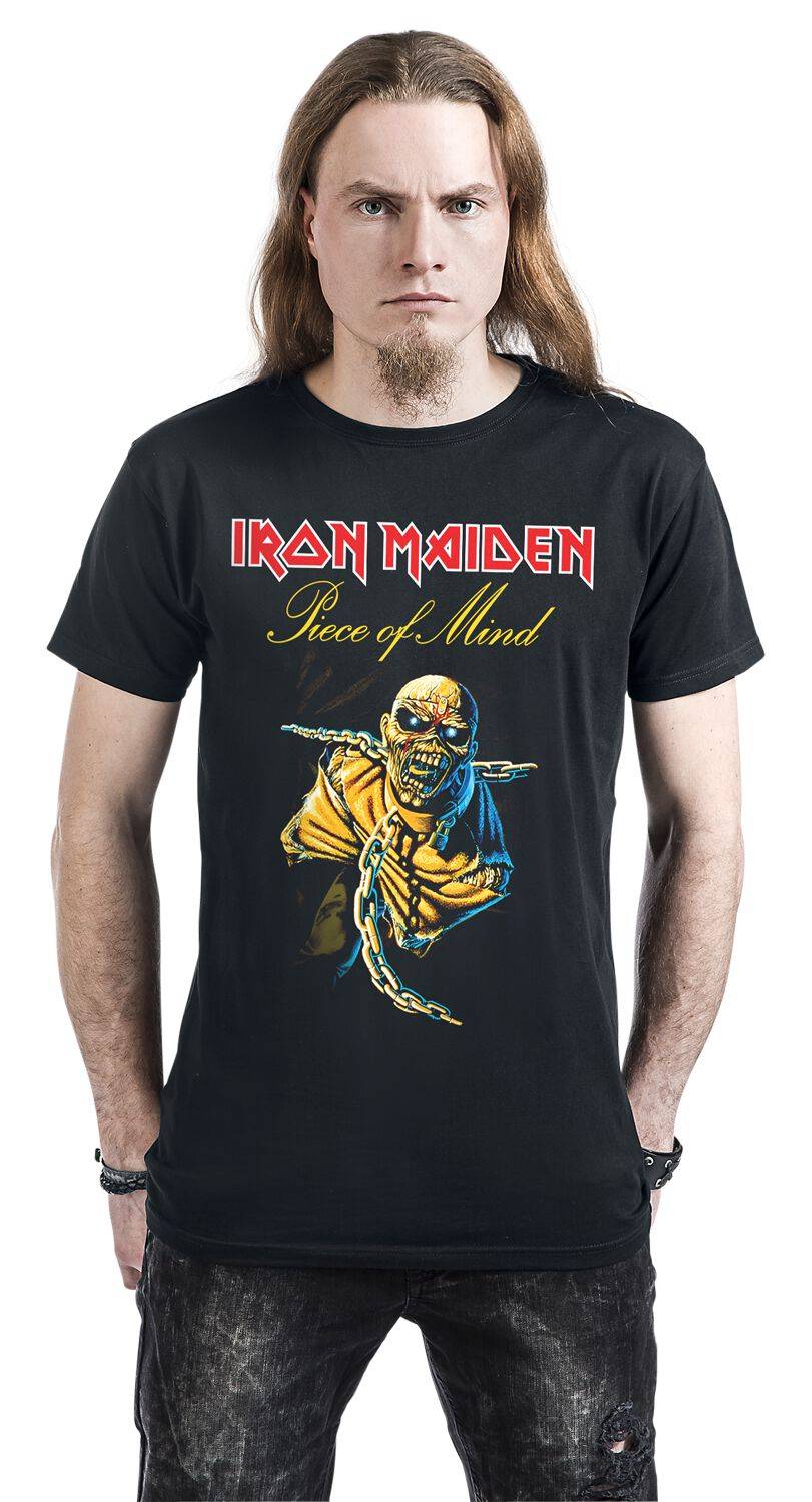 EMP "Piece Of Mind Tracklist" T-Shirt Schwarz Von Iron Maiden