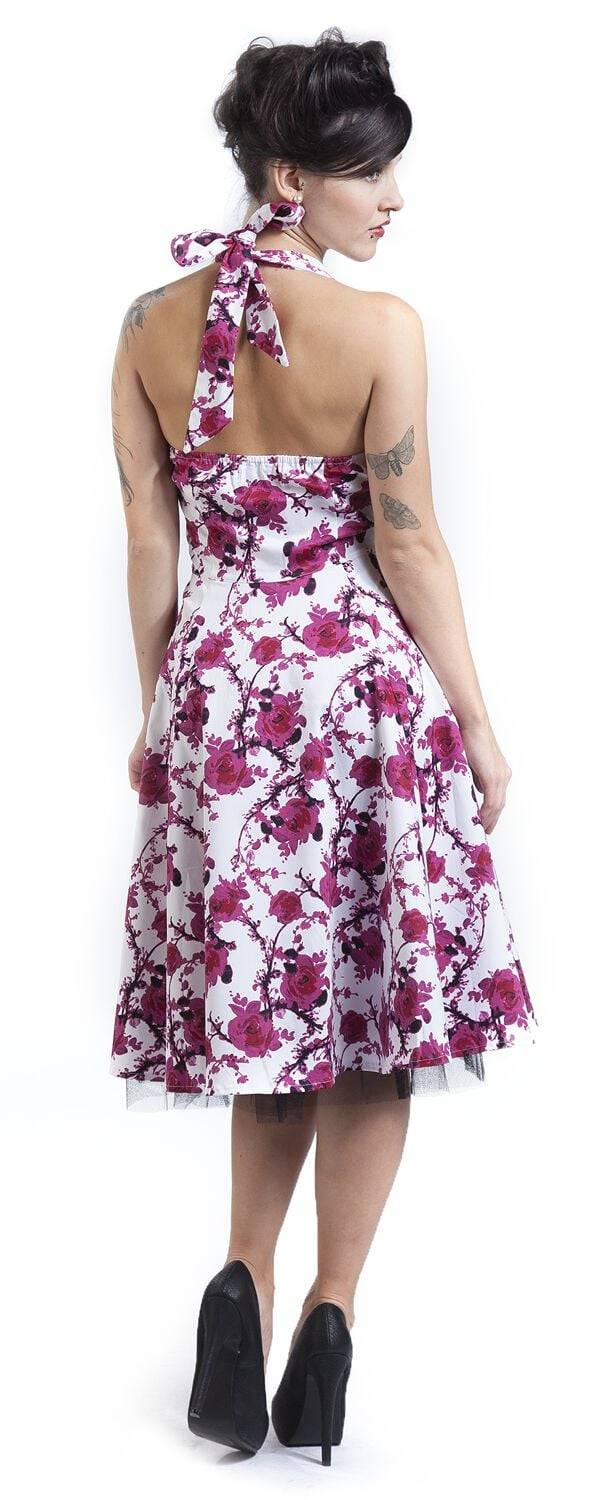EMP "Pink Floral Dress" Mittellanges Kleid Weiß/pink Von H&R London