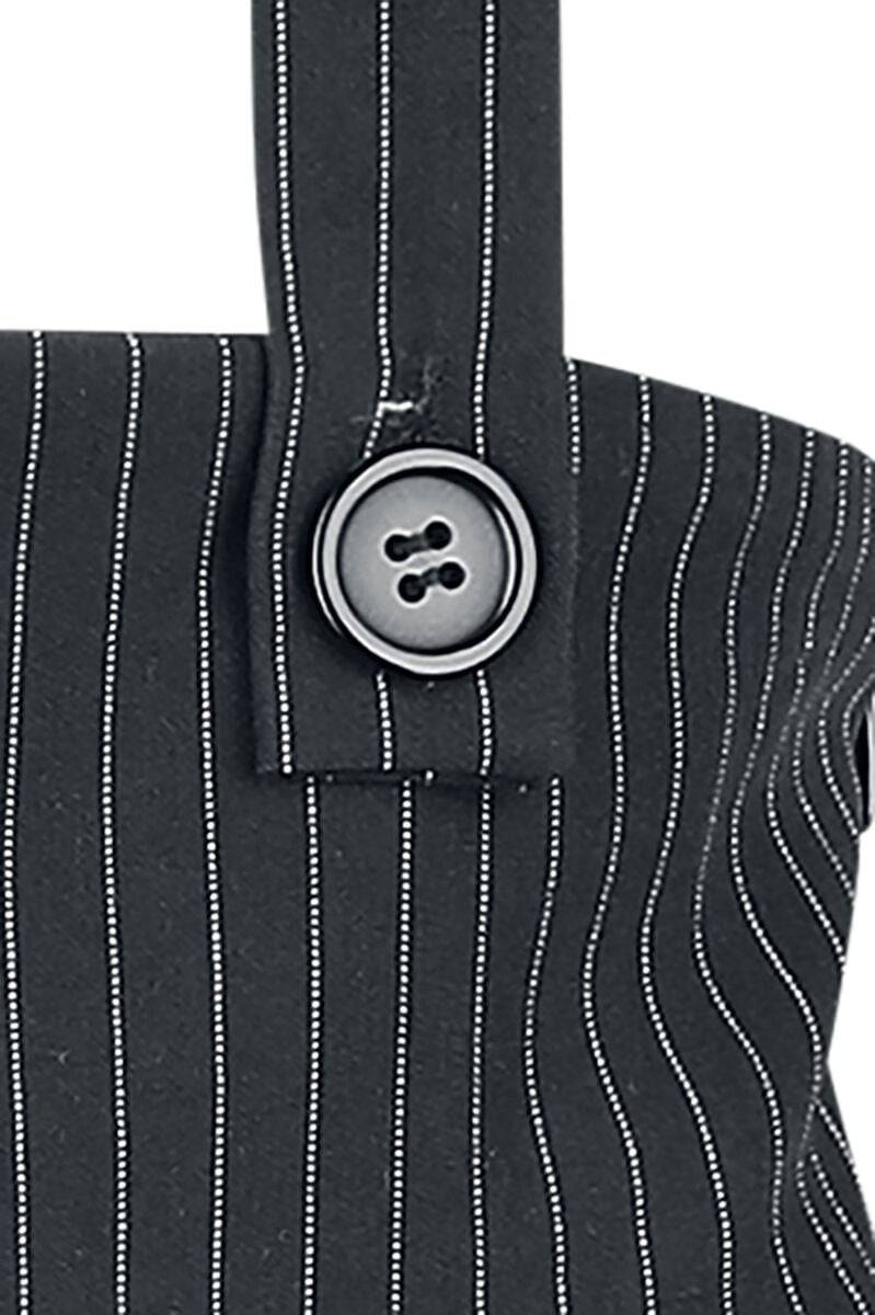EMP "Pinstripe Suspender Flare Skirt" Mittellanger Rock Schwarz/weiß Von Voodoo Vixen