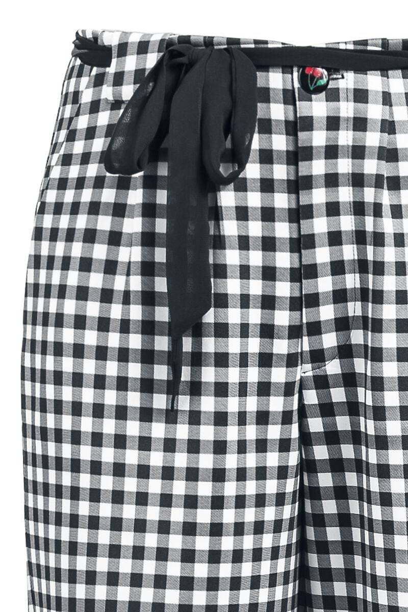 EMP "Plaid Cherries Culottes Pants" Stoffhose Weiß/schwarz Von Pussy Deluxe