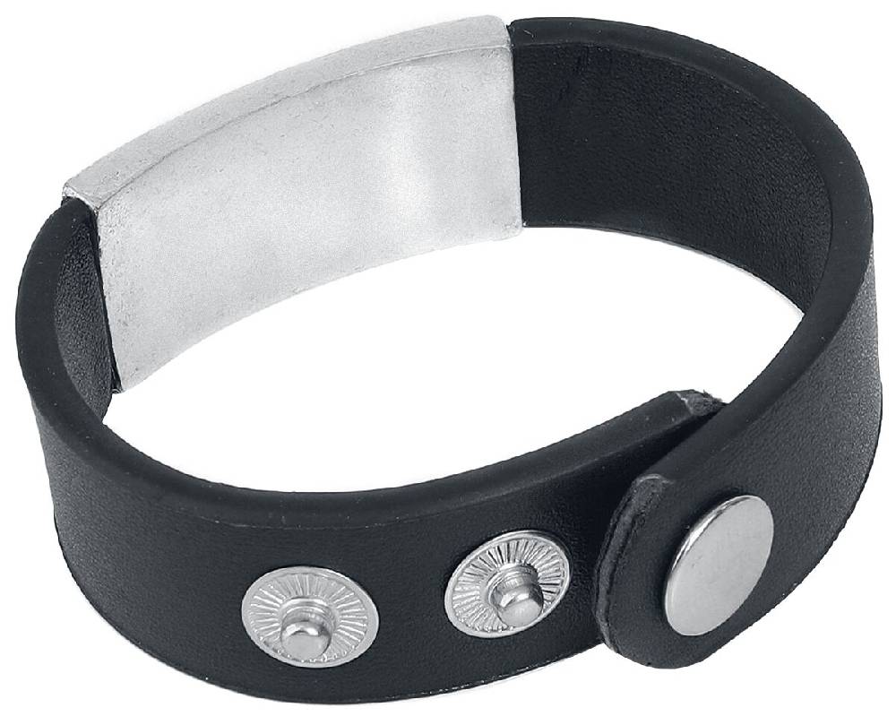EMP "Plain Black" Kunstlederarmband Schwarz Von Black Premium By EMP