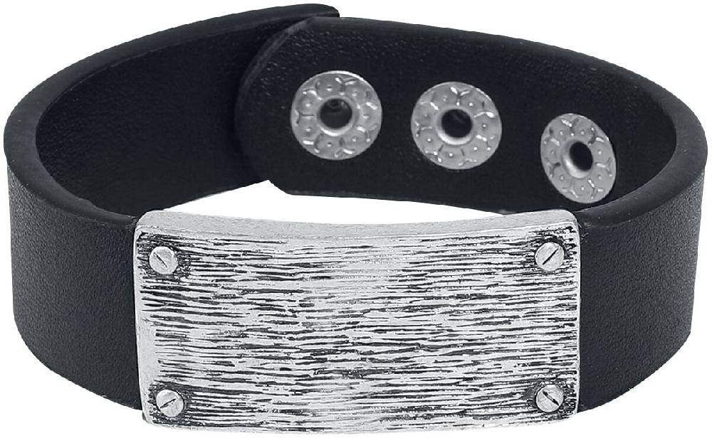 EMP "Plain Black" Kunstlederarmband schwarz von Black Premium by EMP