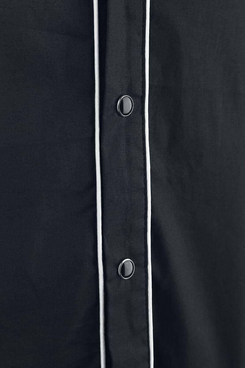 EMP "Plain Trim" Kurzarmhemd Schwarz/weiß Von Banned Alternative