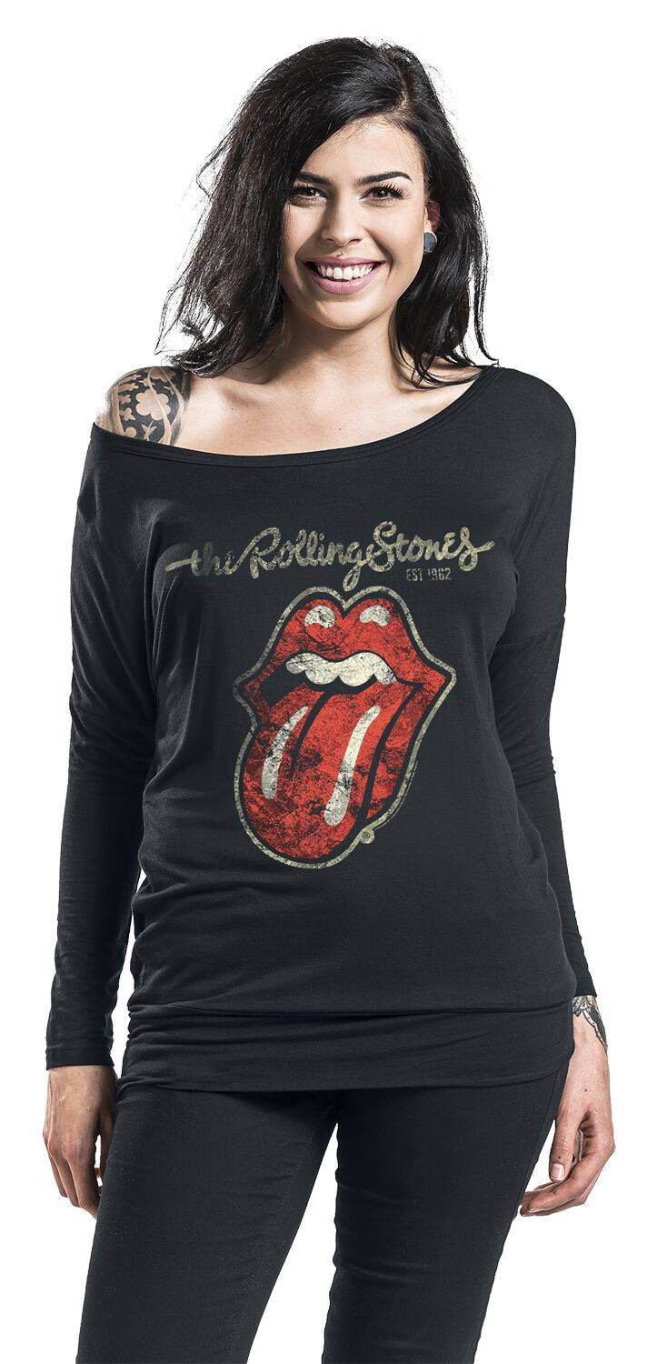 EMP "Plastered Tongue" Langarmshirt Schwarz Von The Rolling Stones