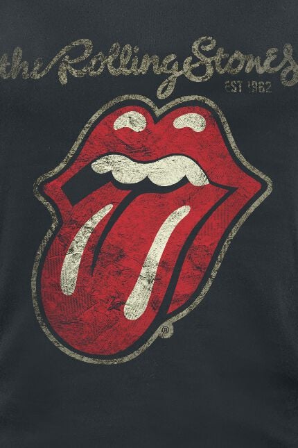 EMP "Plastered Tongue" Top Schwarz Von The Rolling Stones