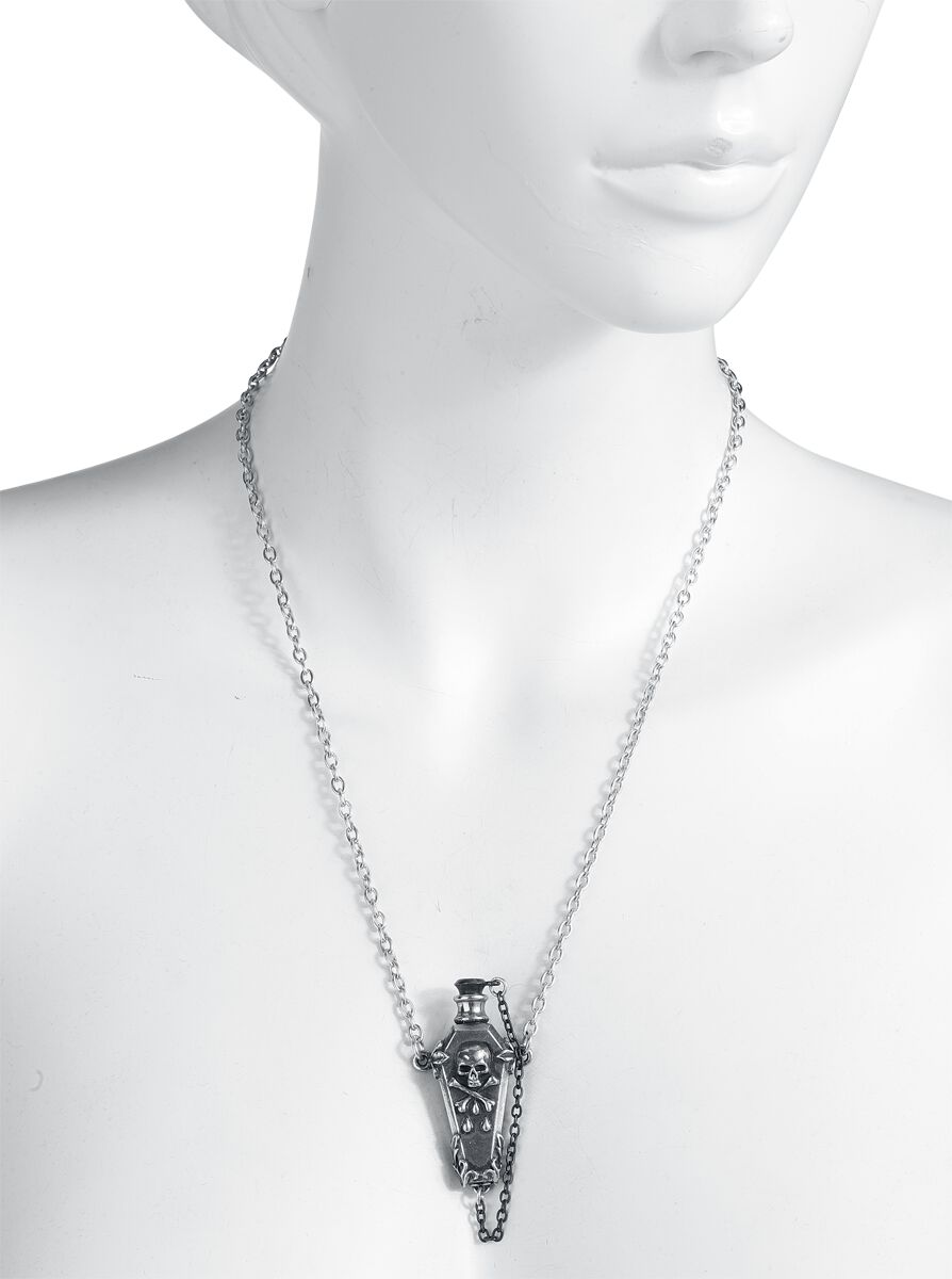 EMP "Poisoned Coffin Pendant" Halskette Schwarz/silberfarben Von Alchemy Gothic