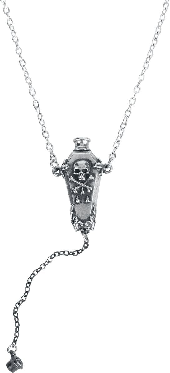 EMP "Poisoned Coffin Pendant" Halskette Schwarz/silberfarben Von Alchemy Gothic