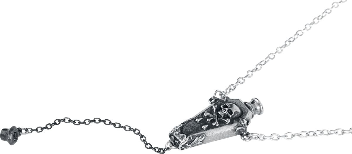 EMP "Poisoned Coffin Pendant" Halskette Schwarz/silberfarben Von Alchemy Gothic