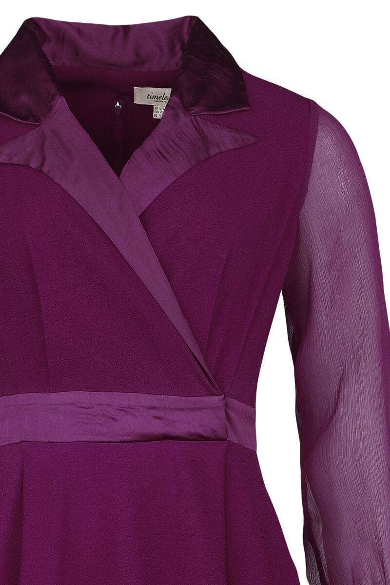 EMP "Polly Plum Dress" Mittellanges Kleid Lila Von Timeless London