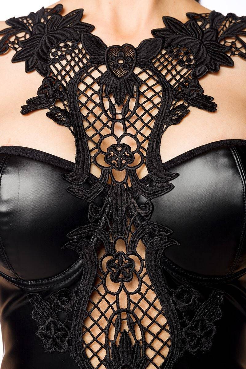 EMP "Powerlastic Lace Wetlook Dress" Wäsche-Set Schwarz Von Saresia