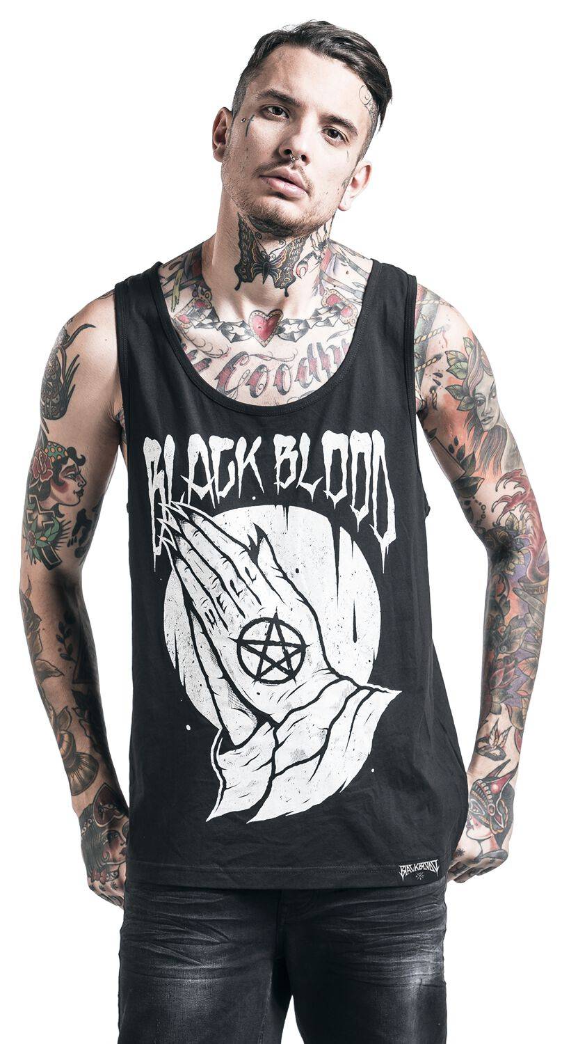 EMP "Praying Hands" Tank-Top Schwarz Von Black Blood By Gothicana
