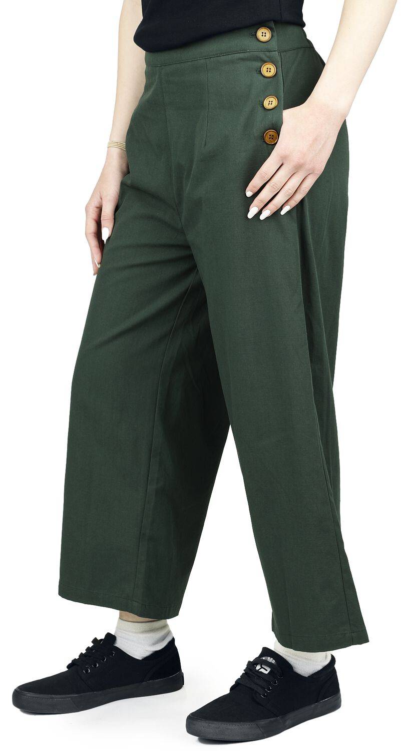 EMP "Pretty Perfect Trousers" Stoffhose Grün Von Banned Retro