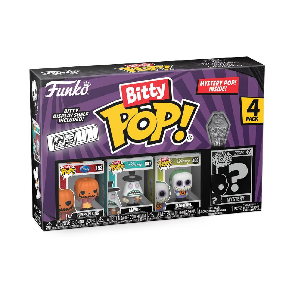 EMP "Pumpkin King, Mayor, Barrel + Mystery Figur (Bitty Pop! 4 Pack) Vinyl Figuren" Funko Bitty Pop! von The Nightmare Before Christmas